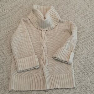 Talbots Cream Cowl Neck Sweater. 3/4 Sleeve. Size S.